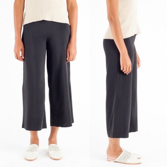 Just Female Amber Pants Black Wide Leg Garmentory Size XS Casual Cropped Boho - Picture 13 of 13